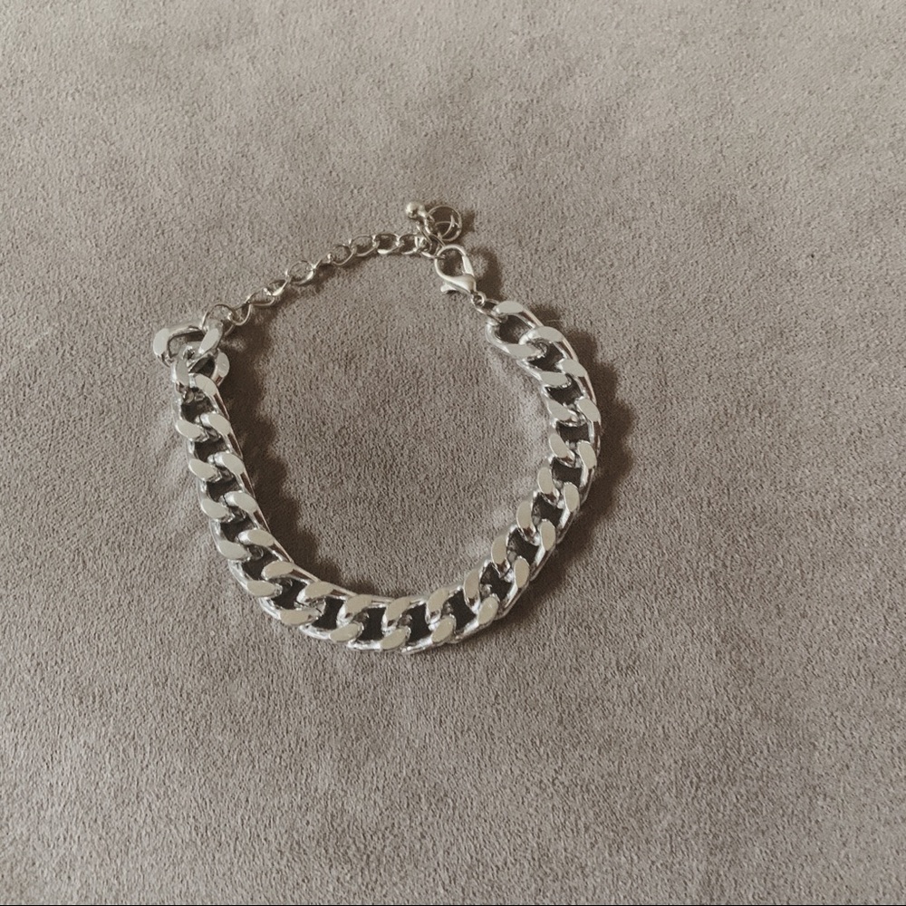 n e w | silver thick cuban bracelet ♡ - Picture 2 of 5